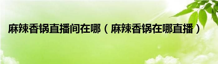麻辣香锅直播间在哪（麻辣香锅在哪直播）