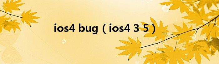 ios4 bug（ios4 3 5）